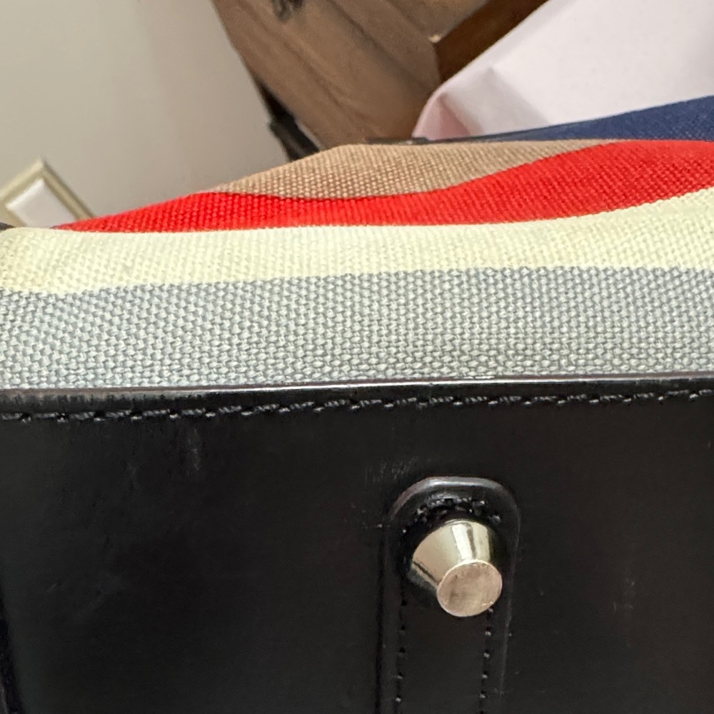 L.A.M.B. Gwen Stefani Canvas and Leather Satchel EUC RARE - Picture 6 of 16